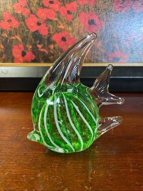 Vintage Hand-Blown Murano STYLE Angel Fish Paperweight